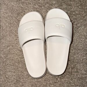 Alo white Slide Sandals